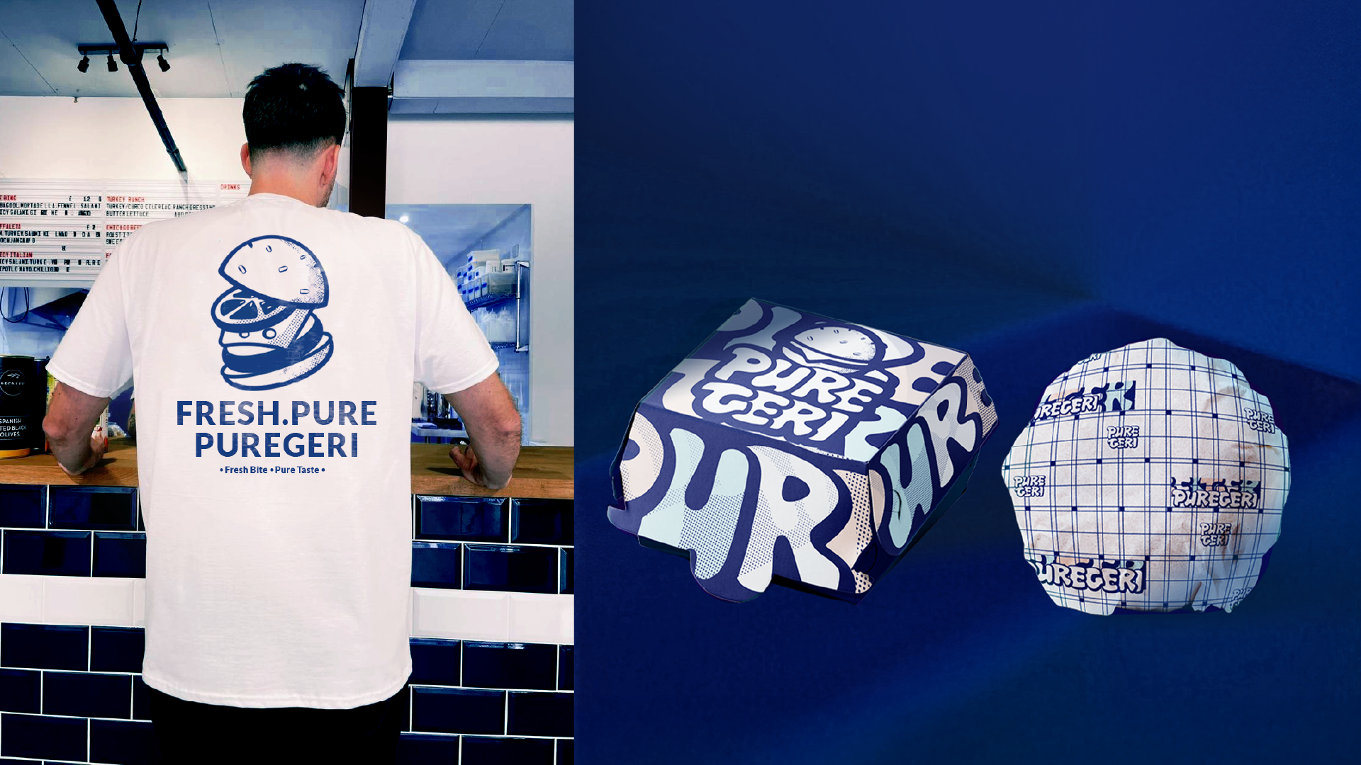 Puregeri logo, packaging, and apparel
